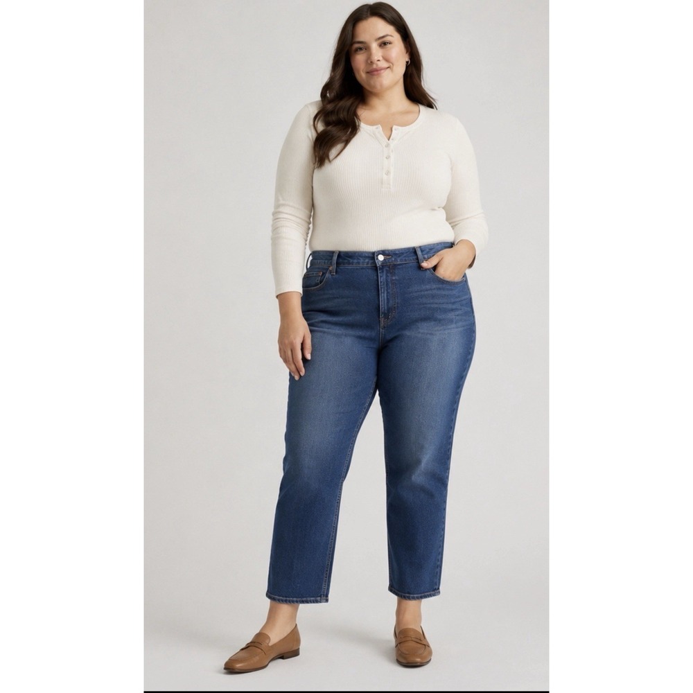 NEW! Frye Straight Leg Denim Jeans Dark Wash Stretch Blue Women SZ 12